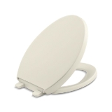 Kohler® 4008-96 Reveal® Q3™ Toilet Seat with Grip-Tight, Elongated Bowl, Closed Front, Plastic, Biscuit, Quick Release Hinge