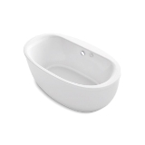 Kohler® 1967-GH-0 Sunstruck® Heated Air Bath with Fluted Shroud, BubbleMassage™, Oval Shape, 65-1/2 in L x 35-1/2 in W, Center Drain, White