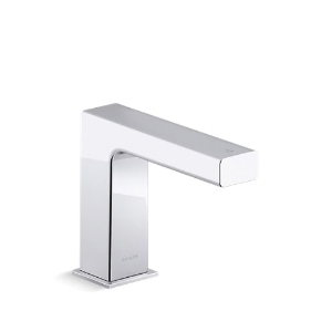 Kohler® 104S37-SANA-CP Strayt™ Faucet with Kinesis™ Sensor Technology, Temperature Mixer and DC Powered, 0.5 gpm Flow Rate, 4-1/2 in H Spout, Grid Drain, 1 Faucet Hole, Polished Chrome, Touchless