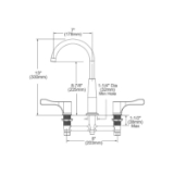 Elkay® LKD232SBH5C Food Service Kitchen Faucet, 1.5 gpm Flow Rate, 8 in Center, Gooseneck Spout, Polished Chrome, 2 Handles