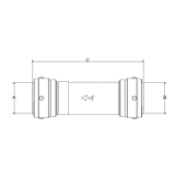 Sharkbite® SB0635 2XL Large Diameter Slip Coupling, 1-1/4 in Nominal, Push-Fit End Style, Brass