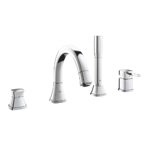 GROHE 19936000 Bathtub Faucet, Grandera®, 2 gpm Flow Rate, StarLight® Polished Chrome, 2 Handles, Function: Traditional