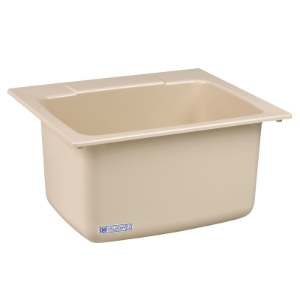 ELM® 10BN Self-Rimming Utility Sink, 25 in W x 13-3/4 in D x 22 in H, Fiberglass, Bone