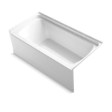 Sterling® 71171122-0 Bathtub, Ensemble™, Soaking Hydrotherapy, Rectangle Shape, 60-1/4 in L x 30-1/4 in W, Right Drain, White