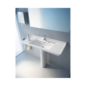 DURAVIT 0304800000 Starck 3 Furniture Washbasin With Overflow and Tap Platform, Rectangle Shape, 33-1/2 in L x 19-1/8 in W x 8-7/8 in H, Wall/Above-Counter Mount, Ceramic, White