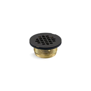 Kohler® 22675-BL Round Shower Receptor Drain, 3-1/8 in Dia Nominal, Stainless Steel Grid, Brass Drain