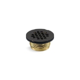 Kohler® 22675-BL Round Shower Receptor Drain, 3-1/8 in Dia Nominal, Stainless Steel Grid, Brass Drain, Matte Black