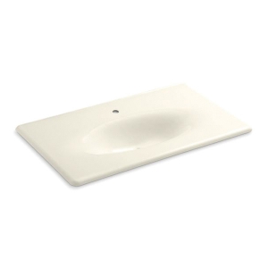Kohler® 3051-1-96 Iron/Impressions® 37 in Enameled Cast Iron Vanity Top With Integrated Oval Sink, Biscuit