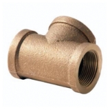 Merit Brass XNL106-06 Straight Pipe Tee, 3/8 in Nominal, FNPT End Style, 125 lb, Brass, Rough, Import