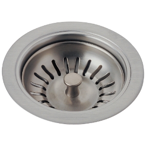 DELTA® 72010-SS Kitchen Sink Flange and Strainer, 4-1/2 in Nominal, 4-1/2 in OAL, Tailpiece Connection, Brass, Stainless
