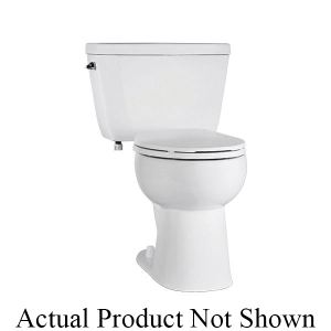 NIAGARA BARRON™ C44.101.01 Regular Height 2-Piece Toilet, Elongated Bowl, 15-1/2 in H Rim, 12 in Rough-In, 1 gpf, White