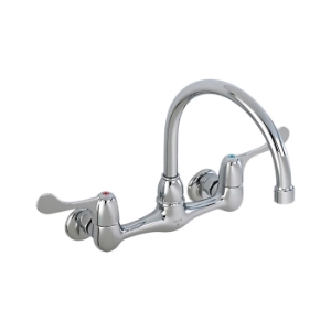 DELTA® 28P4902LF Service Sink Faucet, Wall Mount, 2 Handles, 8 in Center, 1.5 gpm Flow Rate, Polished Chrome