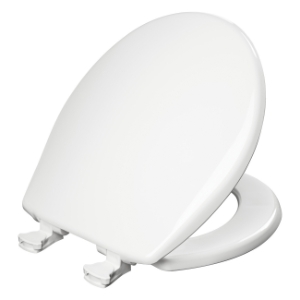 Bemis® 7B730EC 000 Toilet Seat with Cover, Round Bowl, Closed Front, Plastic, White, Quick Release Hinge