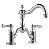 Brizo® 65536LF-PC Tresa® Widespread Bridge Lavatory Faucet, Commercial, 1.5 gpm Flow Rate, 5-1/2 in H Spout, 8 in Center, Polished Chrome, 2 Handles, Pop-Up Drain