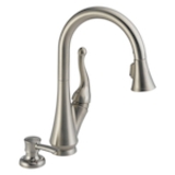 DELTA® 16968-SSSD-DST Talbott™ Kitchen Faucet, 1.8 gpm Flow Rate, Stainless, 1 Handle, 1 Faucet Hole, Function: Traditional, Commercial