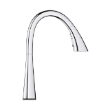 GROHE 30205002 30205_2 Ladylux Pull-Down Kitchen Faucet with Touch Technology, 1.75 gpm Flow Rate, Polished Chrome, 1 Handle, 1 Faucet Hole, Residential