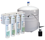 Aqua Flo® 1340302-60-D QCRO4V-50 Reverse Osmosis Water Filtration System, 50GPD with Deluxe Chrome AG VS888 Faucet