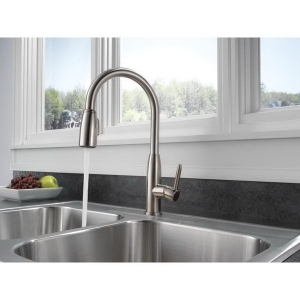 Peerless® P188103LF-SS Pull-Down Kitchen Faucet, 1.8 gpm Flow Rate, Stainless Steel, 1 Handle, 1/3 Faucet Holes, Function: Traditional