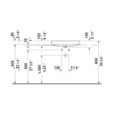 DURAVIT 2355600000 DuraSquare Washbowl, Rectangle Shape, 23-5/8 in L x 13-5/8 in W x 5-5/8 in H, Above Counter/Ground Mount, DuraCeram®, White