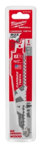 Milwaukee® SAWZALL® AX™ 48-00-5221 Tapered Back Reciprocating Saw Blade, 6 in L, 5 TPI, Carbide Body, Universal/Toothed Edge Tang