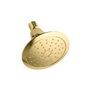 Kohler® 10327-G-PB Forte® 1-Function Showerhead with Katalyst® Air Induction Technology, 1.75 gpm Max Flow, 5-1/2 in Dia x 4-11/16 in H Head, Vibrant® Polished Brass