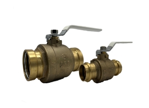 Apollo™ 94VLF10901B 94VLF-B 2 Piece Ball Valve, 2-1/2 in Nominal, Brass Body, Full Port