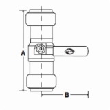 Sharkbite® 22222-0000LF Ball Valve, 1/2 in Nominal, Push-Fit End Style, Brass Body, Full Port, EPDM Softgoods