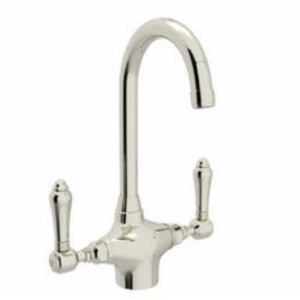 Rohl® A1667LMPN-2 Bar/Food Prep Faucet, Country Kitchen, Polished Nickel, 2 Handle, 1.5 gpm