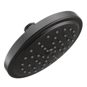 Moen® S176EPBL Self Pressurizing Raincan Shower Head, Fina®, 2 gpm, 1 Spray, Wall Mount, 7 in Dia Head, Matte Black