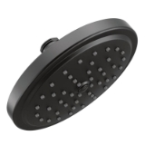Moen® S176EPBL Self Pressurizing Raincan Shower Head, Fina®, 2 gpm, 1 Spray, Wall Mount, 7 in Dia Head, Matte Black