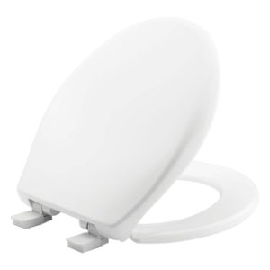 Bemis® 200E4 390 Toilet Seat With Cover, AFFINITY ™, Round Bowl, Closed Front, Plastic, Cotton White, Adjustable Hinge