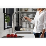 Kohler® 22033-BL Simplice® Semi-Professional Kitchen Sink Faucet, 1.5 gpm Flow Rate, Matte Black, 1 Handle, 1 or 3 Faucet Holes, Function: Traditional