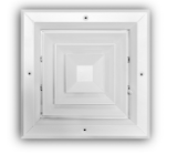 TRUaire™ 8" x 8", 4-Way, Directional, Multi-Shutter Damper, Aluminum, Ceiling, White, Diffuser