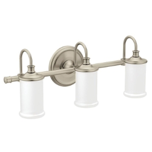 Moen® YB6463BN 3-Globe Bath Light, 3 Lamps, 110 VAC, Brushed Nickel Housing