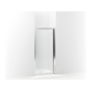 Sterling® 1505D-31S-G03 1500 Pivot Shower Door, Tempered Glass, Framed Silver Frame, 27-1/2 to 31-1/4 in Opening Width, 1/8 in THK Glass