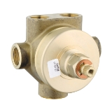 GROHE 29035000 5-Port Diverter Rough-In Valve, 1/2 in FNPT Inlet x 1/2 in FNPT Outlet, 3 Ways, Brass Body, Polished Chrome