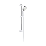 GROHE 26076002 New Tempesta® Cosmopolitan 100 II Shower Rail Set, 3-15/16 in Dia Rain/Jet Shower Head, 1.75 gpm Flow Rate, 69 in L Hose, StarLight® Polished Chrome