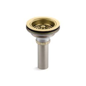 Kohler® 8801-PB Duostrainer® Manual Sink Strainer with Tailpiece, Solid Brass, Vibrant® Polished Brass
