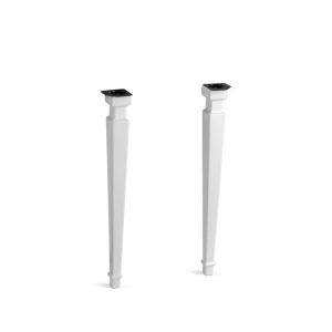 Kohler® 2318-0 Kathryn® Square Tapered Table Leg, 3-1/4 in W x 3-1/4 in D x 31-7/8 in H Leg, Fireclay, White