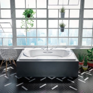 BainUltra® Amma 7242 Alcove/Drop-In Thermomasseur Tub, White, Rectangle