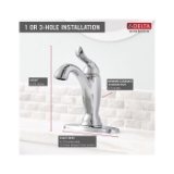 DELTA® 594-CZMPU-DST Linden® Lavatory Faucet, 1.2 gpm Flow Rate, 5-1/4 in H Spout, 1 Handle, Pop-Up Drain, 1 Faucet Hole, Champagne Bronze, Traditional