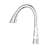 GROHE 32298003 Ladylux® Pull-Down Kitchen Faucet, 1.75 gpm Flow Rate, Polished Chrome, 1 Handle, 1 Faucet Hole, Residential