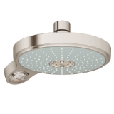 GROHE 27765EN0 Power&Soul Cosmopolitan 190 Shower Head, 2.5 gpm Min, 4 Sprays, Wall Mount, 7-1/2 in Dia Head, Brushed Nickel