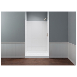 ELM® 572TWHT VARISTONE™ Shower Wall, 72 in H, Fiberglass