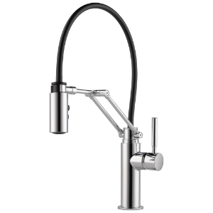 Brizo® 63221LF-PC Solna® Kitchen Faucet, 1.8 gpm Flow Rate, 8 in Center, Swivel Spout, Polished Chrome, 1 Handle