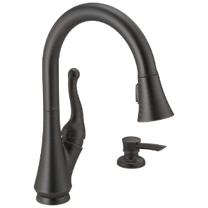 DELTA® 16968-RBSD-DST Talbott™ Pull-Down Kitchen Faucet, 1.8 gpm Flow Rate, Venetian Bronze, 1 Handle, 1 Faucet Hole, Function: Traditional, Commercial