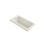 Kohler® 1121-96 Underscore® Bathtub, Soaking, Rectangle Shape, 60 in L x 30 in W, End Drain, Biscuit