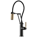 Brizo® 63243LF-BLGL Litze® Articulating Kitchen Faucet, 1.8 gpm Flow Rate, Swivel Spout, Matte Black/Luxe Gold, 1 Handle