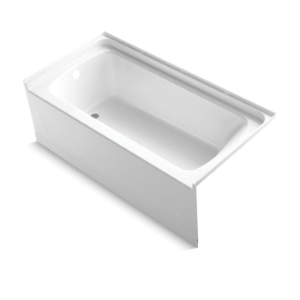 Sterling® 71171112-0 Bathtub, Ensemble™, 60-1/4 in L x 30-1/4 in W, Left Drain, White