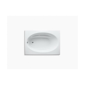 Kohler® 1113-96 Windward® Rim Style Bathtub With End Drain, Windward®, Soaking, Rectangle Shape, 60 in L x 42 in W, End Drain, Biscuit